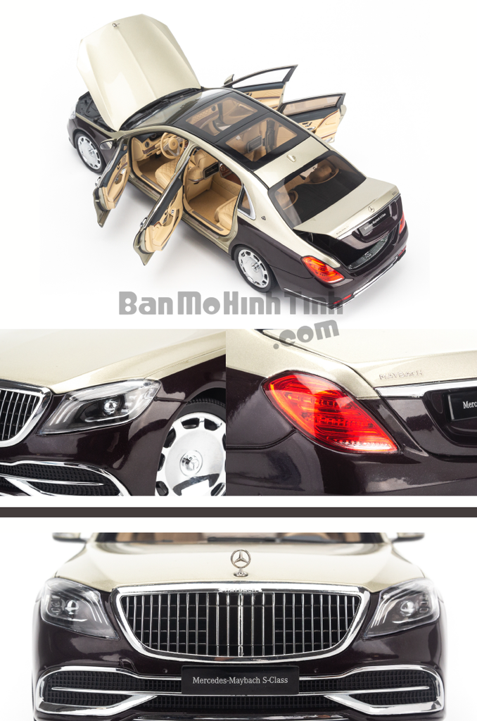 Mô hình xe sang Mercedes-Benz Maybach S650 2019 1:18 Almost Real Ruby Black/ Aragonite Silver