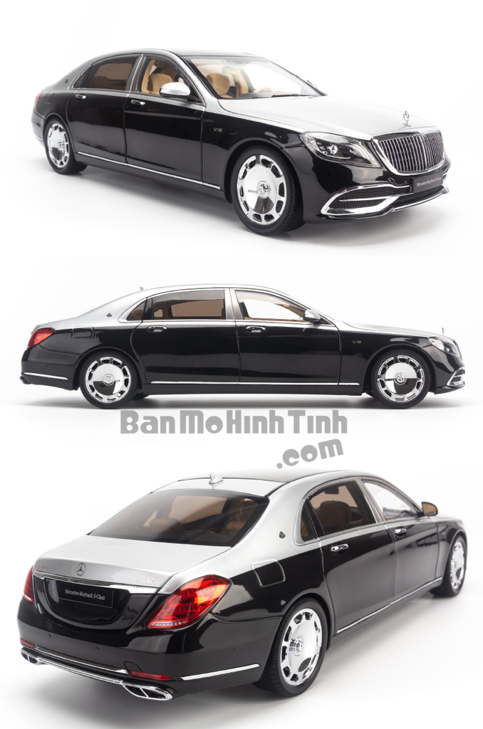 Mô hình xe sang Mercedes-Benz Maybach S650 2019 1:18 Almost Real Obsidian Black / Iridium Silver
