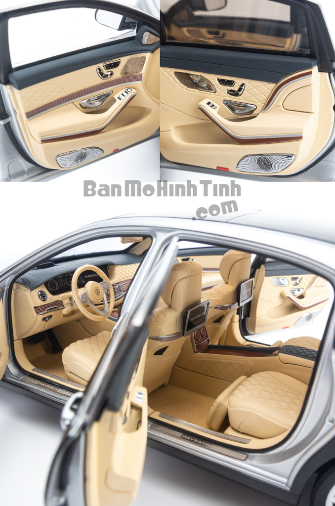 Mô hình xe sang Mercedes-Benz Maybach S650 2019 1:18 Almost Real Obsidian Black / Iridium Silver