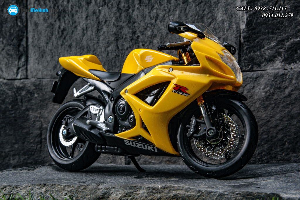 Mô hình mô tô Suzuki GSX R600 1:12 Maisto Yellow