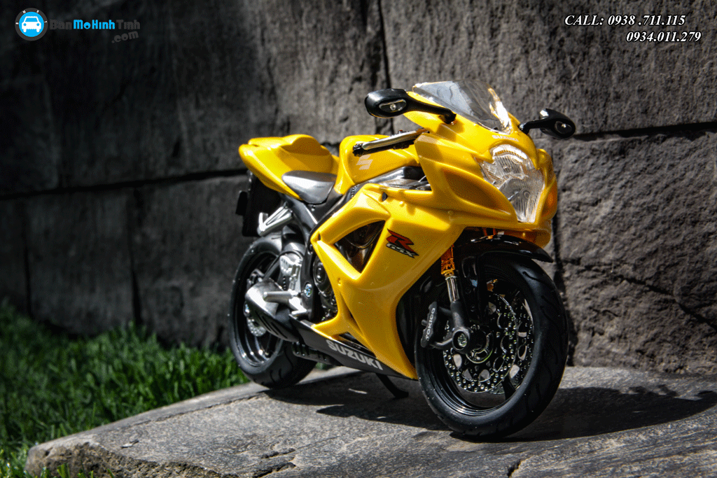 Mô hình mô tô Suzuki GSX R600 1:12 Maisto Yellow