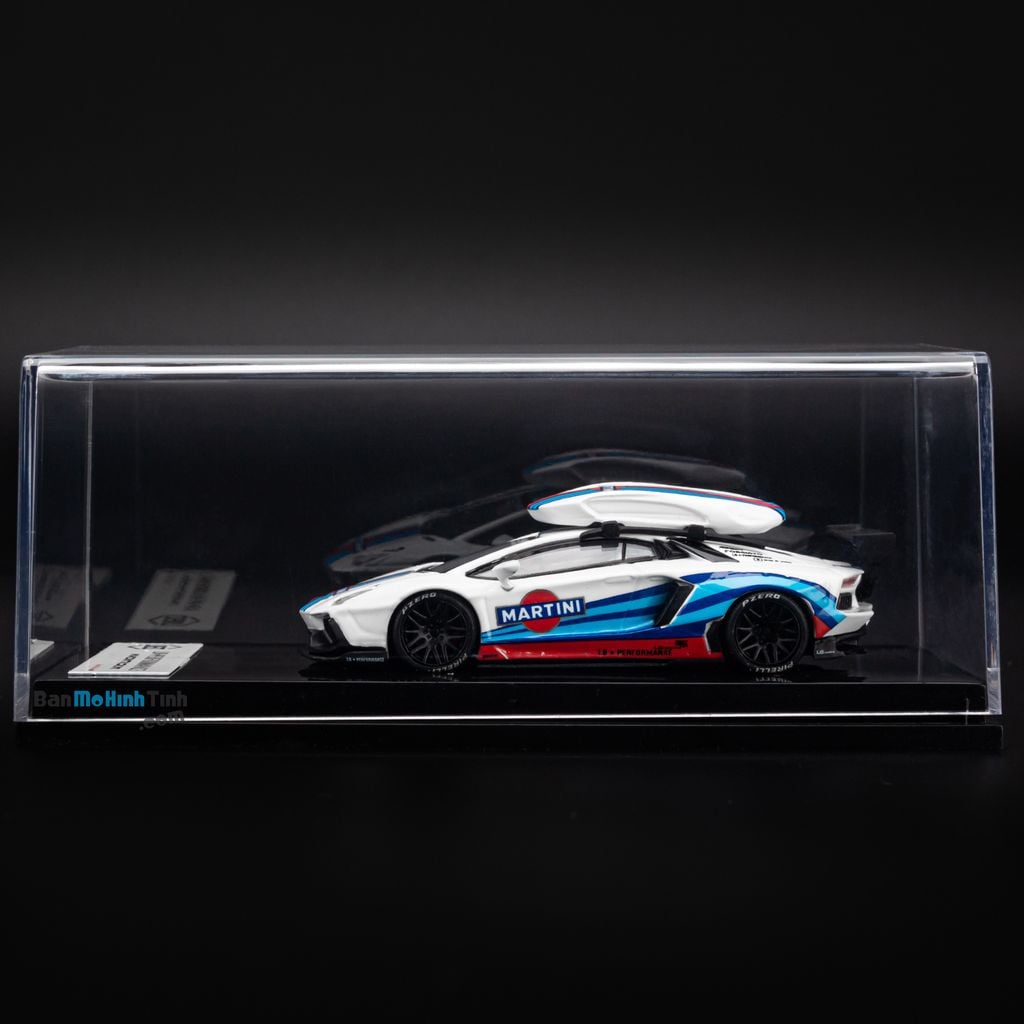 Mô hình siêu xe Lamborghini Aventador LB 1.0 Roof Boxes 1:64 JEC Martini J64