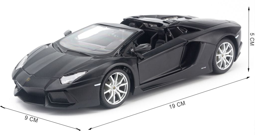 Mô hình xe Lamborghini Aventador LP700-4 Roadster 1:24 Maisto Matte Black