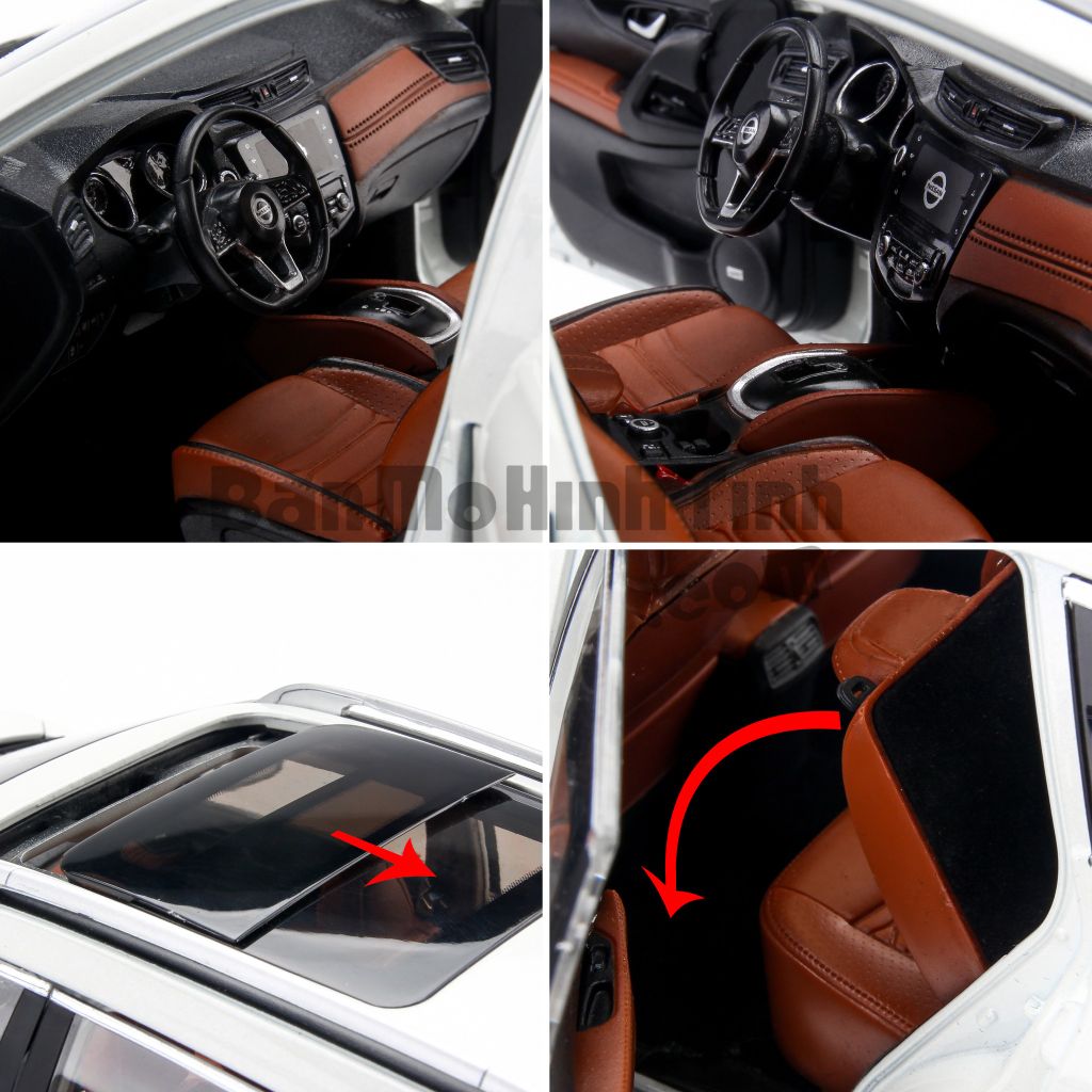 mô hình xe nissan x-trail white 1:18 paudi