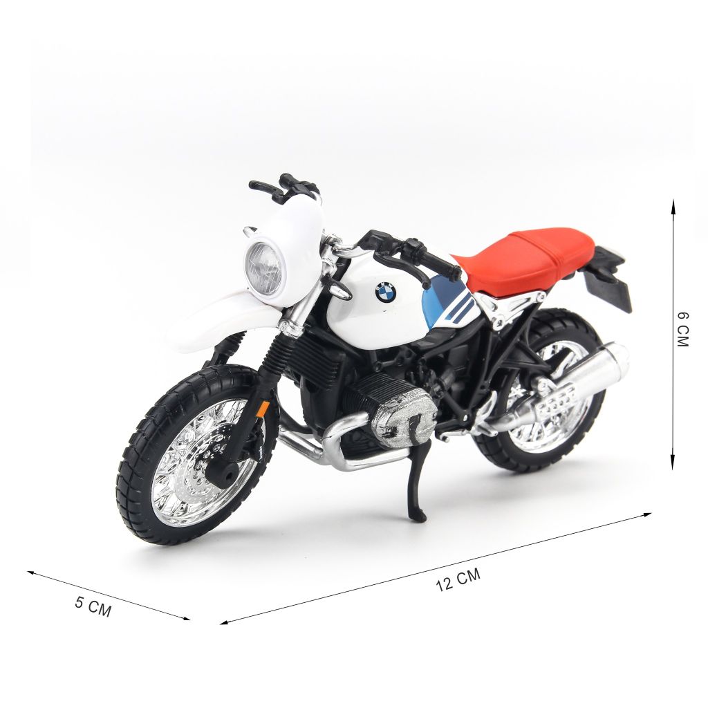 Mô hình mô tô BMW R Nine T Urban GS White 1:18 Bburago - MH 18-51069