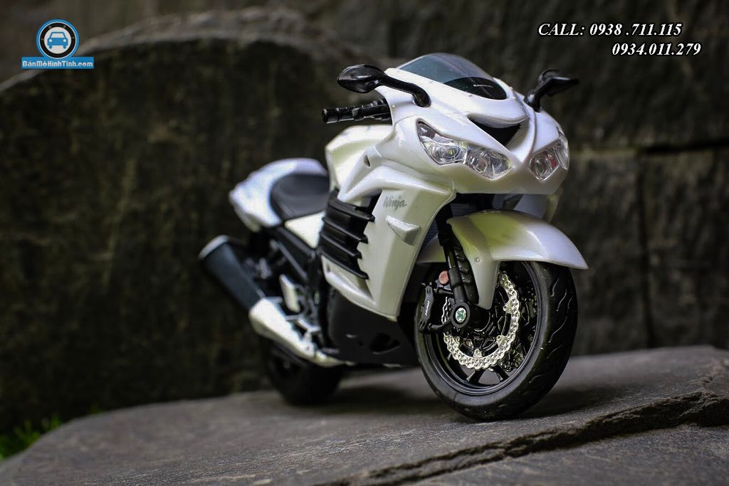 Mô hình xe mô tô Kawasaki Ninja ZX-14R 1:12 Maisto White