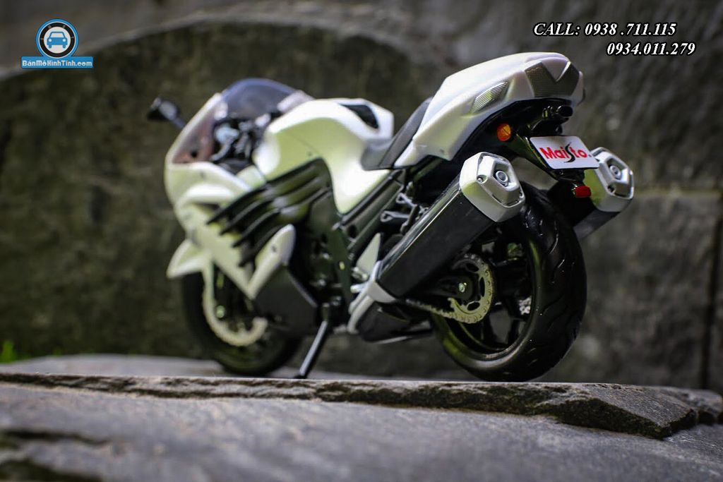 Mô hình xe mô tô Kawasaki Ninja ZX-14R 1:12 Maisto White