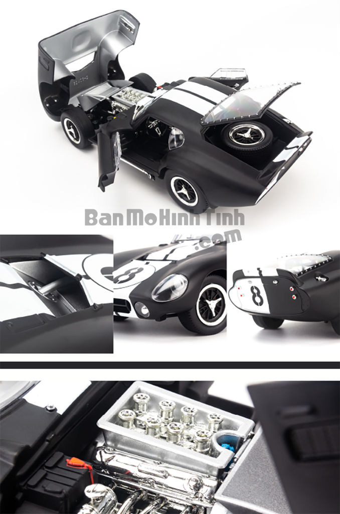 Mô hình xe cổ Shelby Cobra Daytona Coupe No.8 1:18 Yat ming matte black