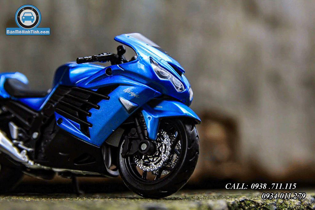 Mô hình xe mô tô Kawasaki Ninja ZX-14R Met Blue 1:18 Maisto