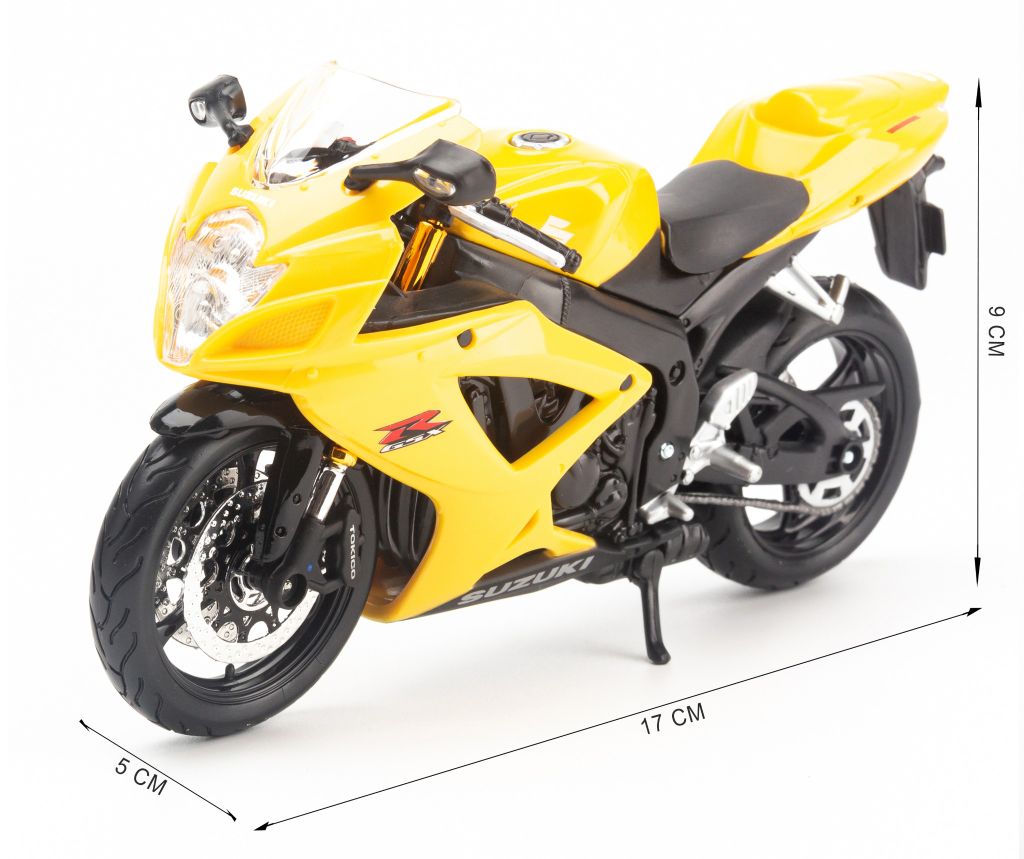 Mô hình mô tô Suzuki GSX R600 1:12 Maisto Yellow 