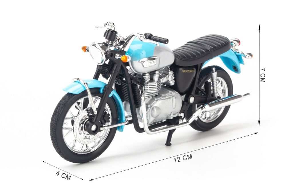 Mô hình xe mô tô Triumph Bonneville 02 1:18 Welly Blue