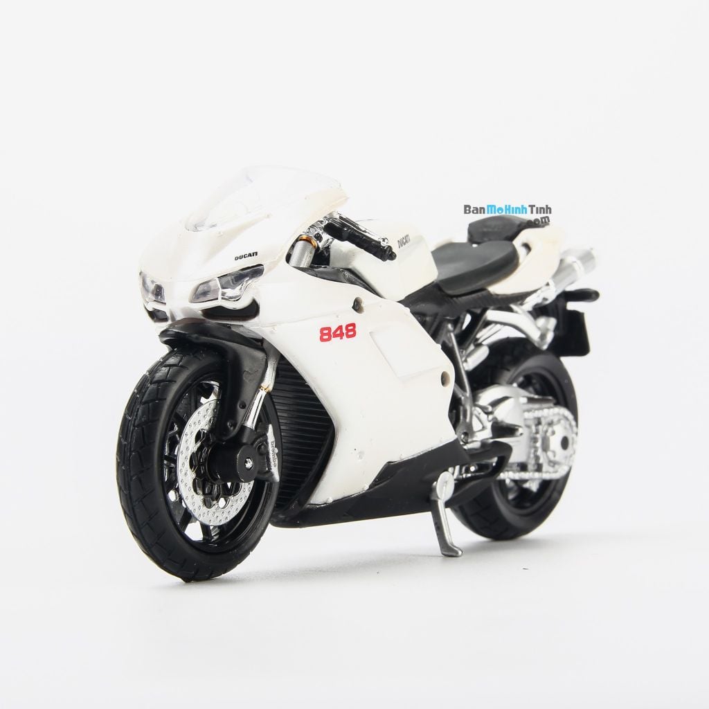 Mô hình xe mô tô Ducati 848 1:18 Maisto Matte White