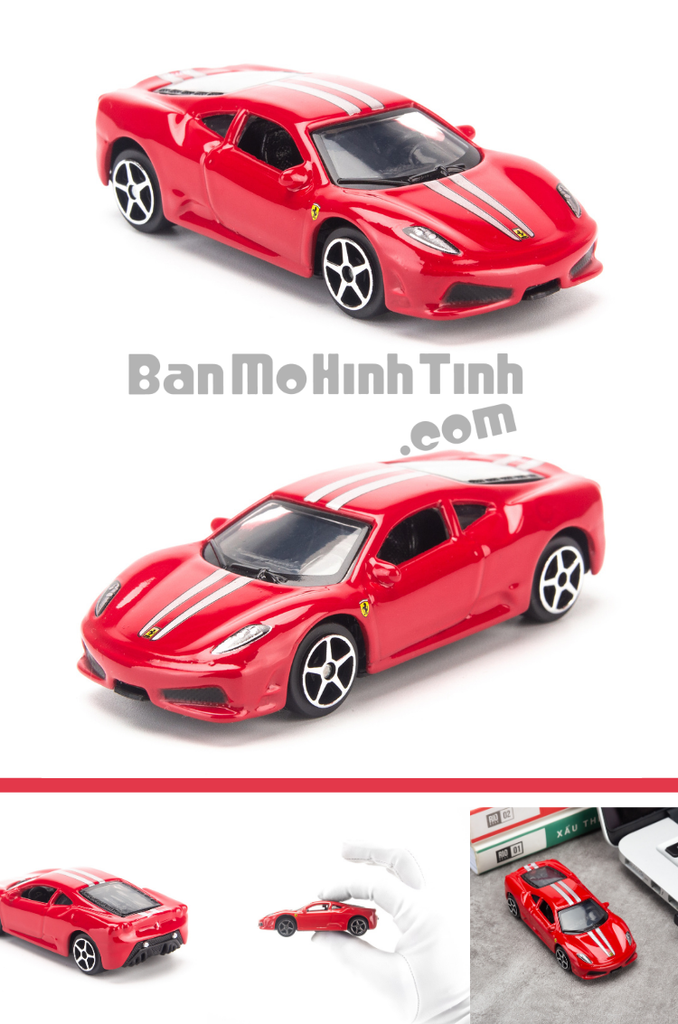 mô hình siêu xe ferrari 430 scuderia 1:64 bburago red