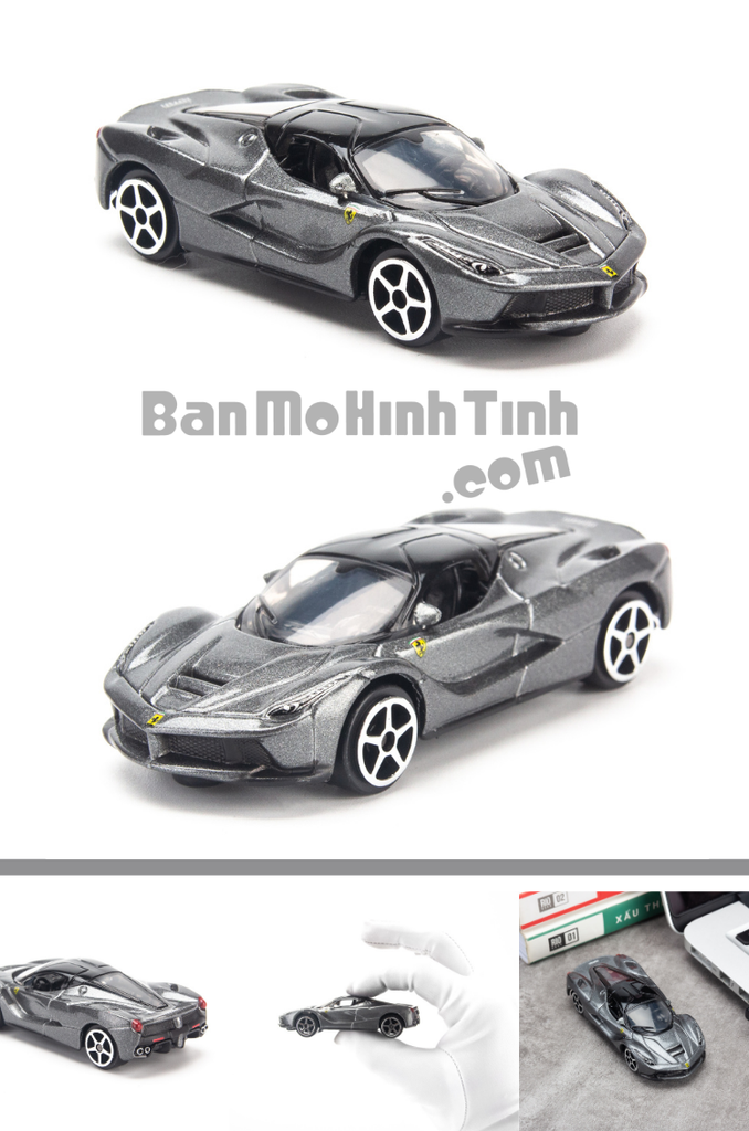 mô hình siêu xe ferrari laferarri 1:64 bburago gray