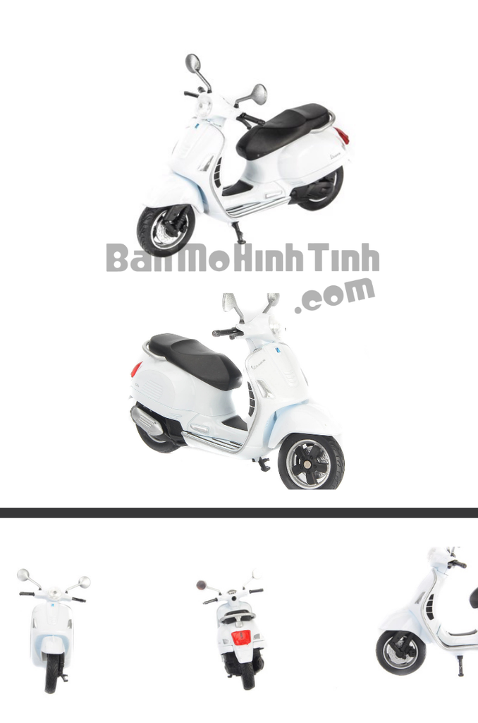 mô hình xe máy vespa gts 125cc 2017 1:18 white