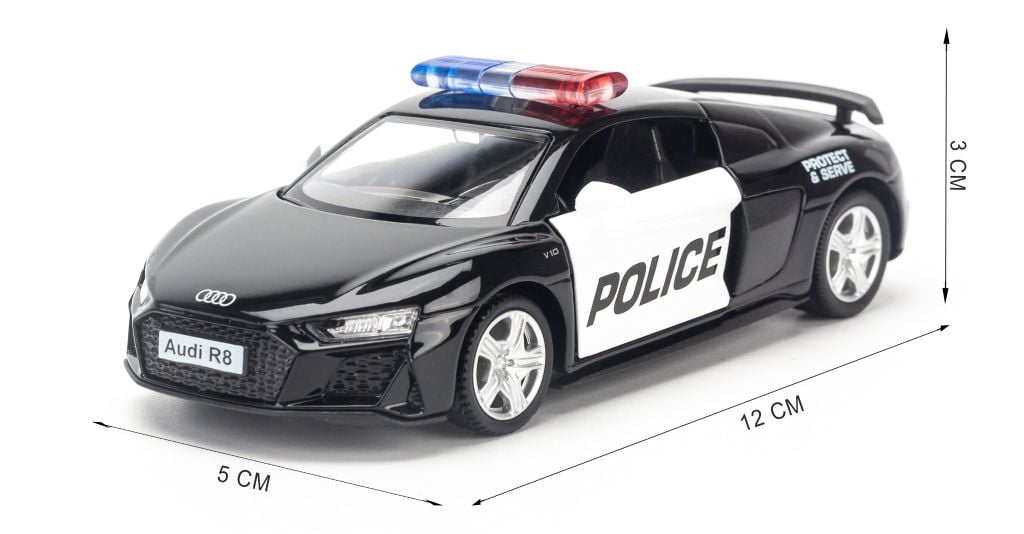 Mô hình xe Audi R8 Coupe Police 1:36 Uni