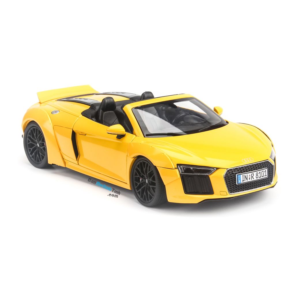 Mô hình siêu xe Audi R8 Spyder V10 Yellow 1:18 iScale