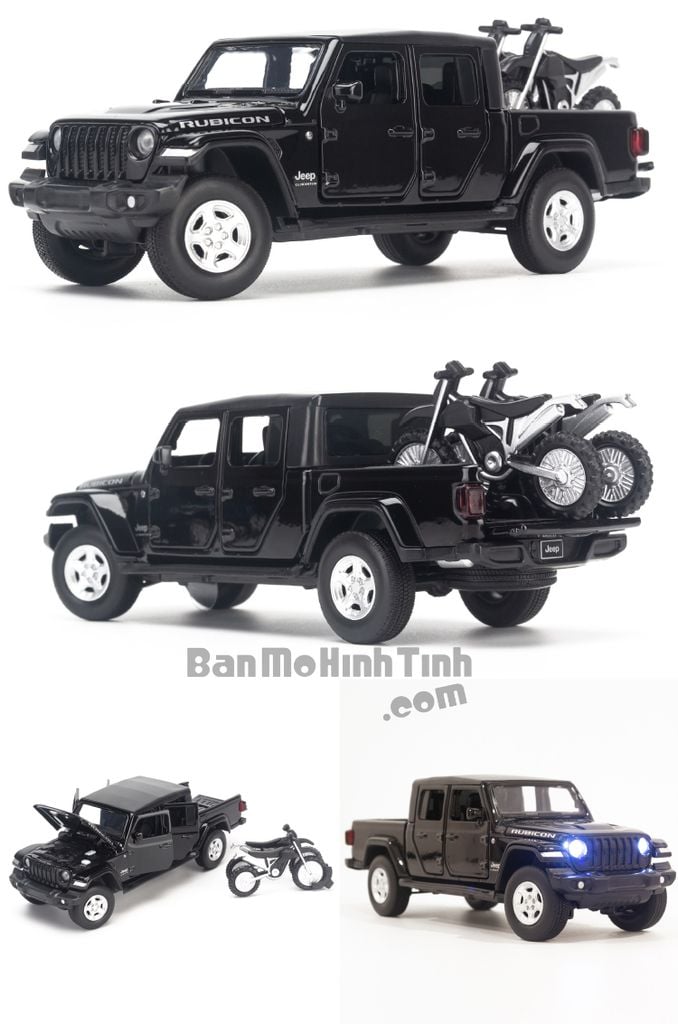 Mô hình xe Jeep Gladiator 1:32 Jackiekim Black