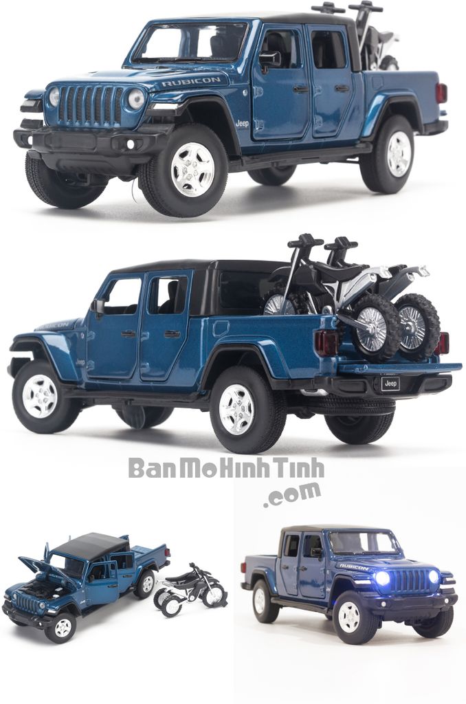 Mô hình xe Jeep Gladiator 1:32 Jackiekim Blue