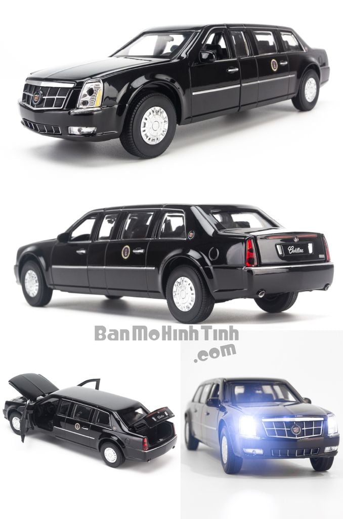 Mô hình xe Cadillac the Beast USA President 1:32 Shenghui Black