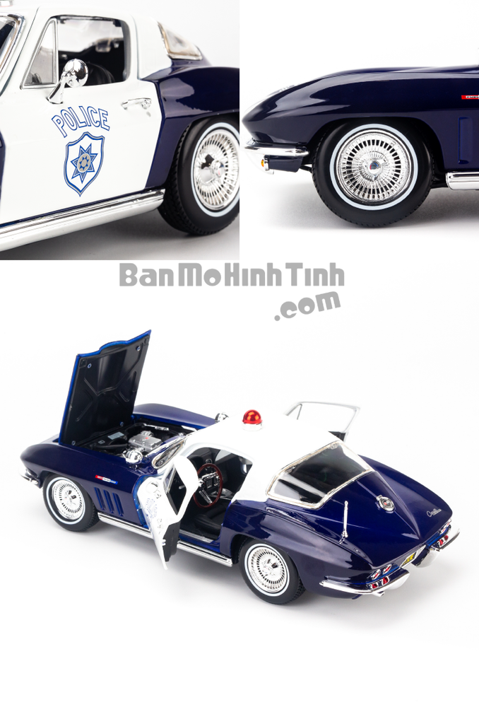 Mô hình xe cảnh sát Chevrolet Corvette 1965 Police 1:18 Maisto