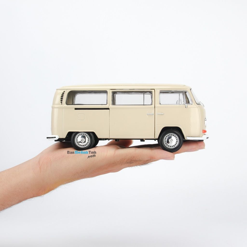 Mô hình xe 1972 Volkswagen Bus T2 1:24 Welly Cream