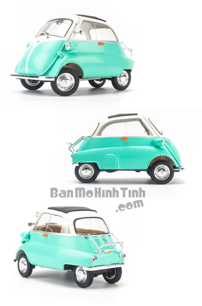 Mô hình xe cổ BMW Isetta 1:18 Welly Aquamarine