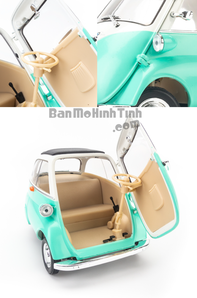 Mô hình xe cổ BMW Isetta 1:18 Welly Aquamarine