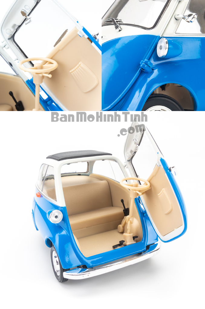 Mô hình xe cổ BMW Isetta 1:18 Welly Blue