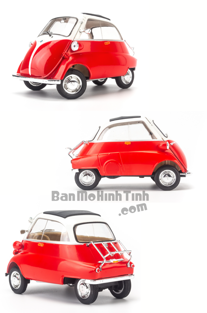 Mô hình xe cổ BMW Isetta 1:18 Welly Red