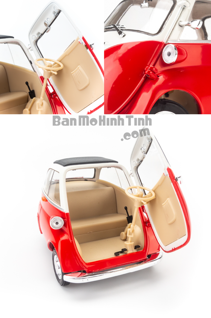 Mô hình xe cổ BMW Isetta 1:18 Welly Red