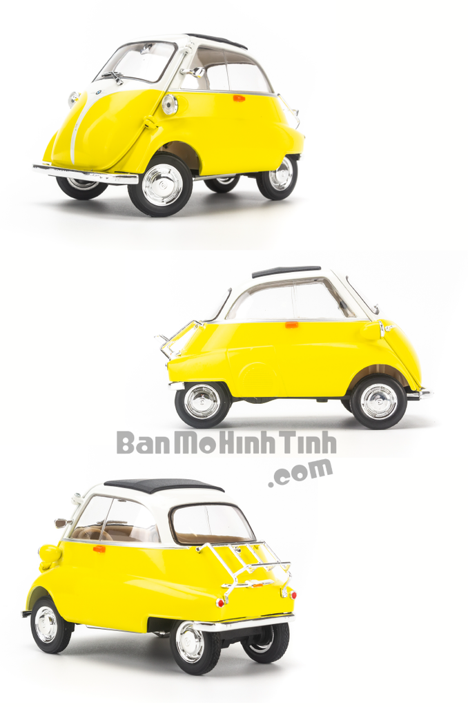 Mô hình xe cổ BMW Isetta 1:18 Welly Yellow