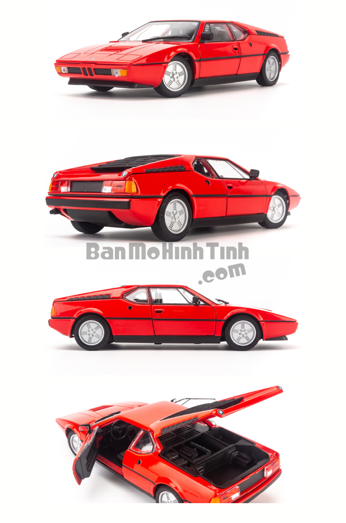 Mô hình xe cổ BMW M1 1:24 Welly Red