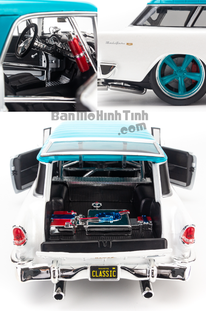 Mô hình xe cổ Chevrolet Nomand 1955 1:18 Maisto White