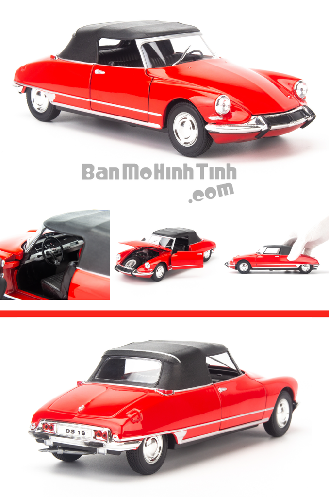 Mô hình xe cổ Citroen DS 19 Cabriolet 1:24 Welly Red