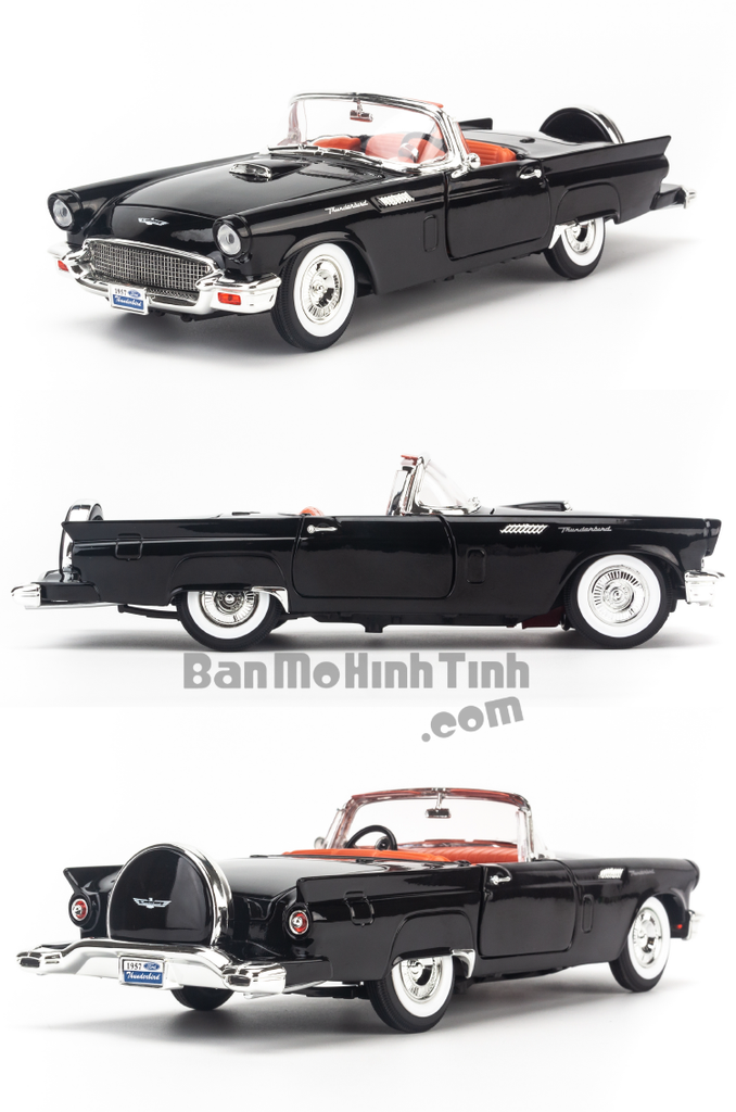 Mô hình xe cổ Ford Thunderbird 1957 1:18 Yat ming Black