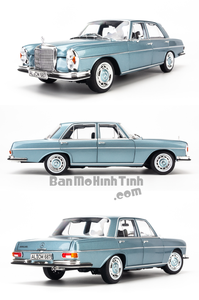 Mô hình xe cổ Mercedes-Benz 280SE 1968 1:18 Norev Light Blue Metallic