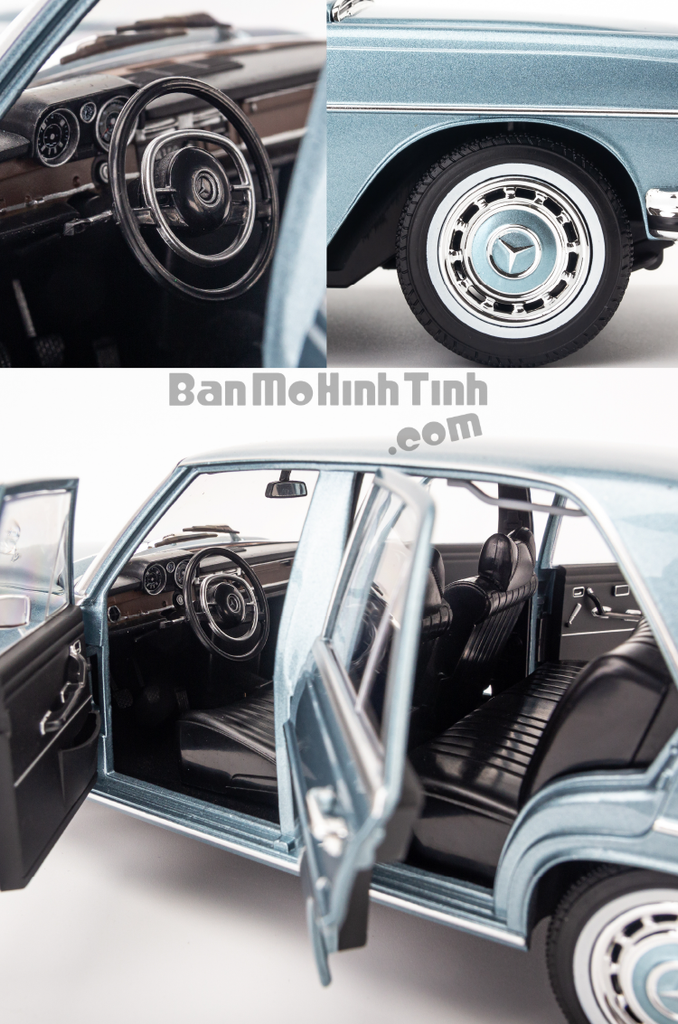 Mô hình xe cổ Mercedes-Benz 280SE 1968 1:18 Norev Light Blue Metallic