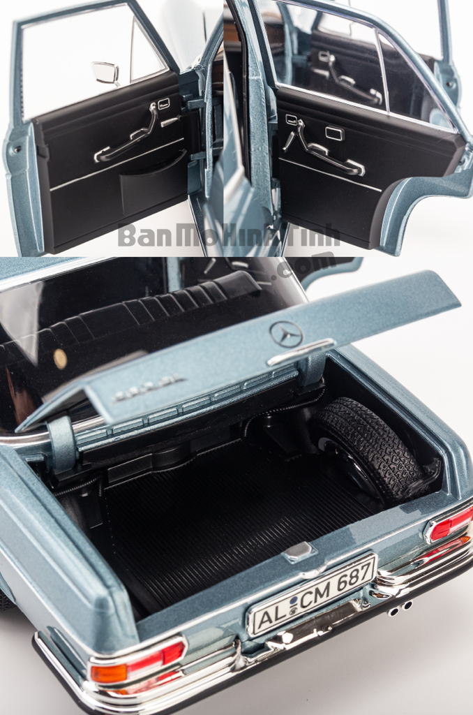 Mô hình xe cổ Mercedes-Benz 280SE 1968 1:18 Norev Light Blue Metallic