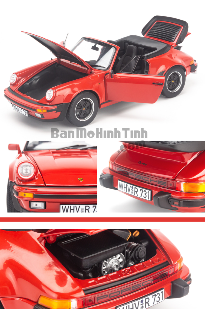 Mô hình xe cổ Porsche 911 Turbo Cabriolet 1987 1:18 Norev Red
