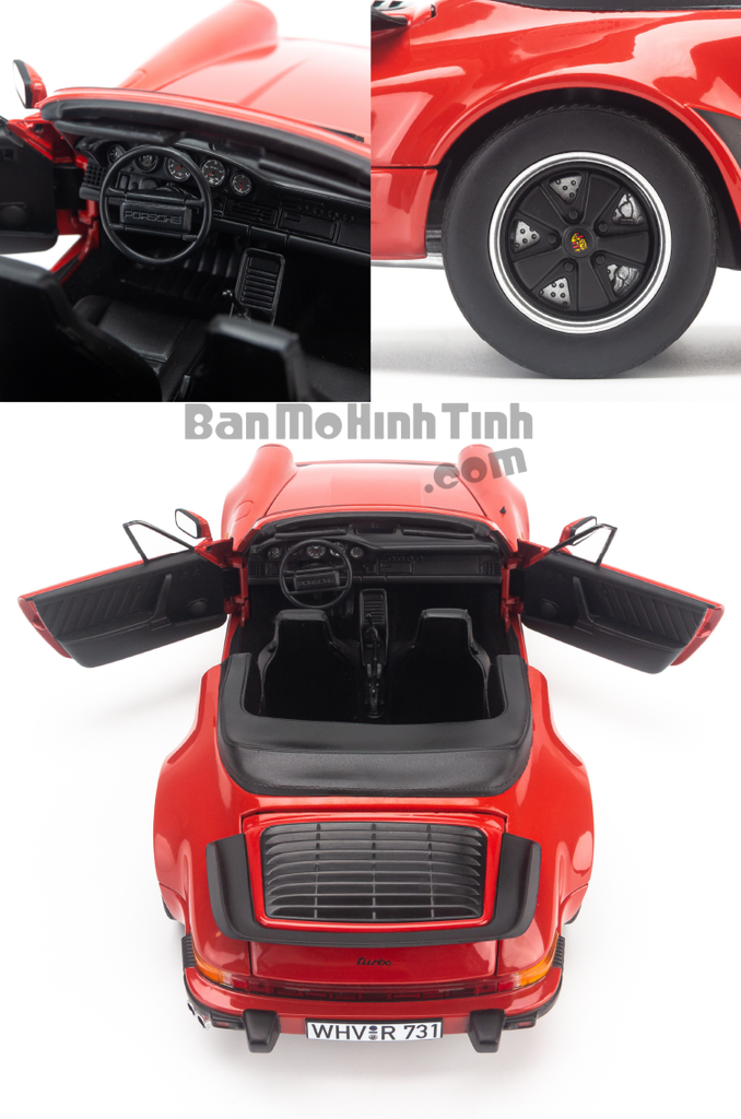 Mô hình xe cổ Porsche 911 Turbo Cabriolet 1987 1:18 Norev Red