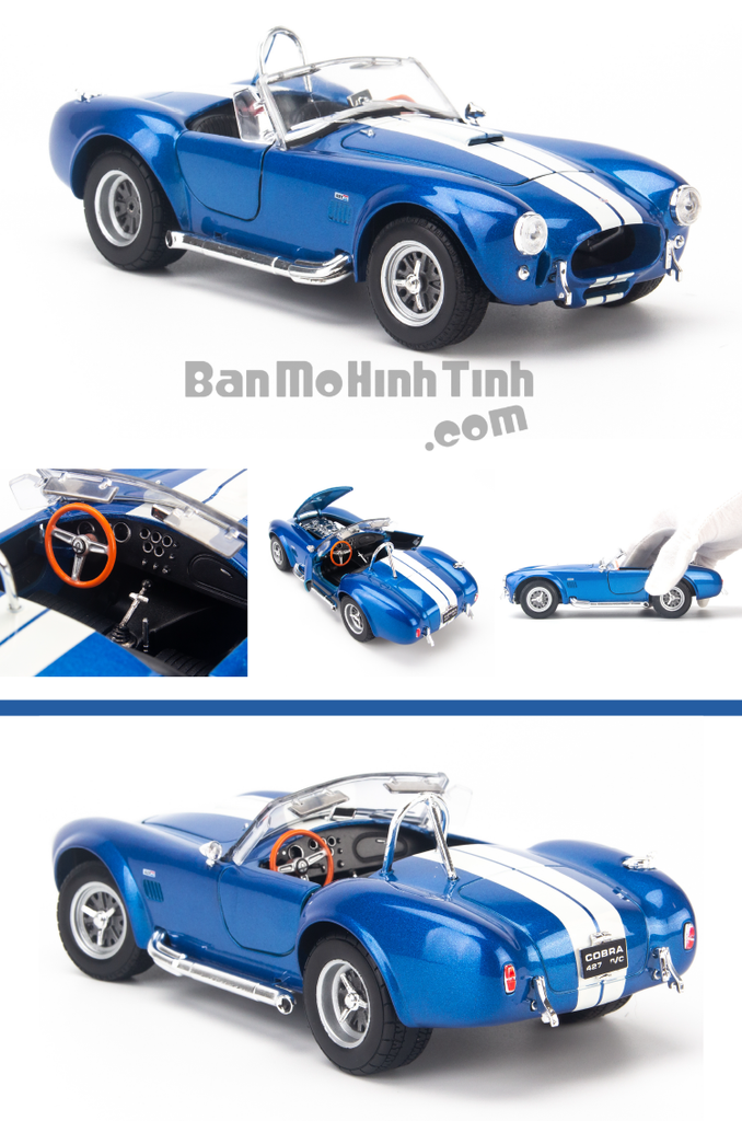 Mô hình xe cổ Shelby Cobra 427 1:24 Welly Blue