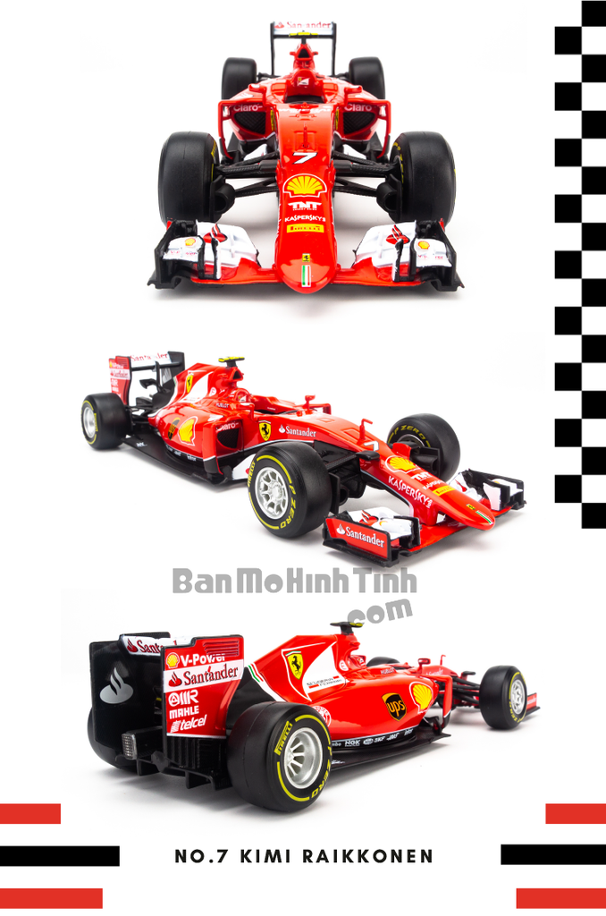 Mô hình xe F1 Scuderia Ferrari SF15-T No7 2015 1:24 Bburago Red