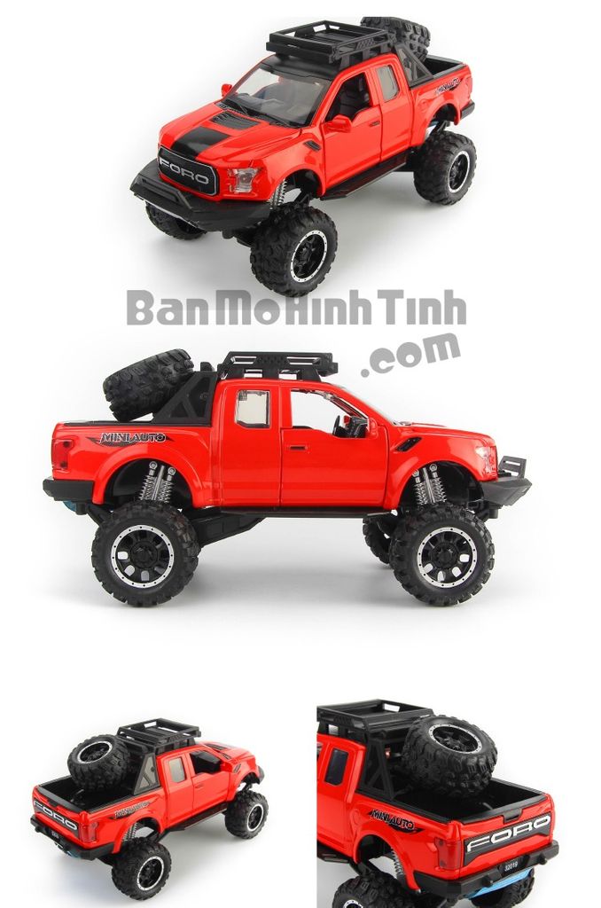 Mô hình xe Ford F-150 Raptor Off-Road Kings 2017 Red 1:32 Miniauto