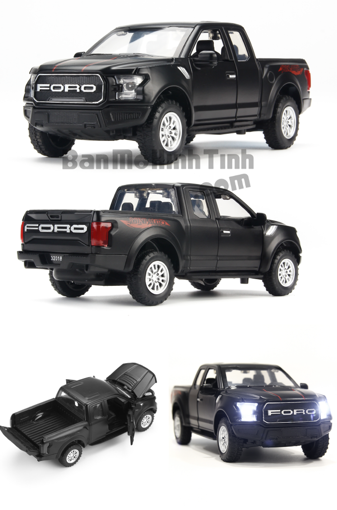 Mô hình xe Ford Raptor F-150 2017 Black 1:32 Miniauto