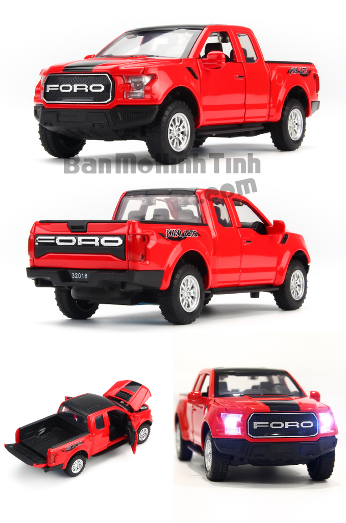 Mô hình xe Ford Raptor F-150 2017 Red 1:32 Miniauto