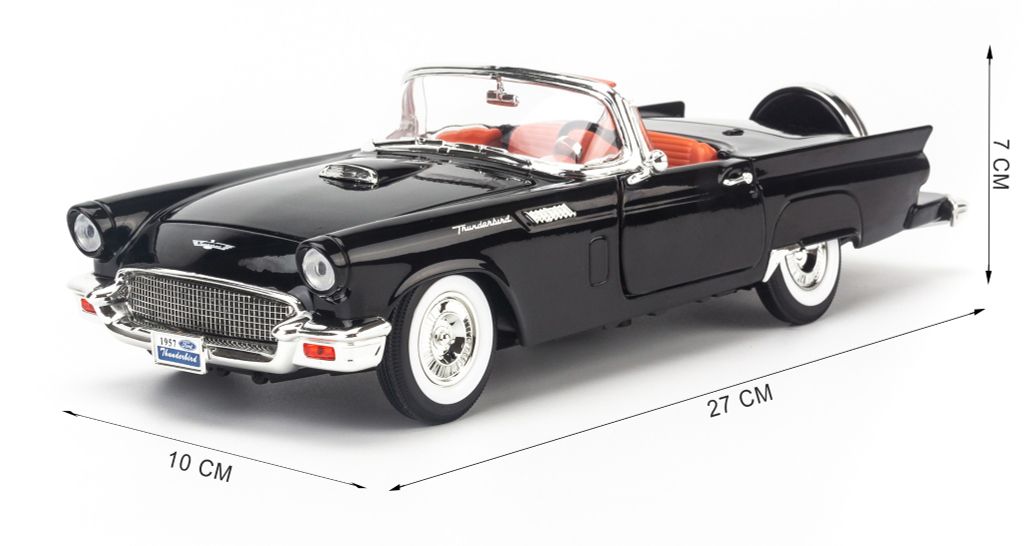 Mô hình xe Ford Thunderbird 1957 1:18 Yat ming Black