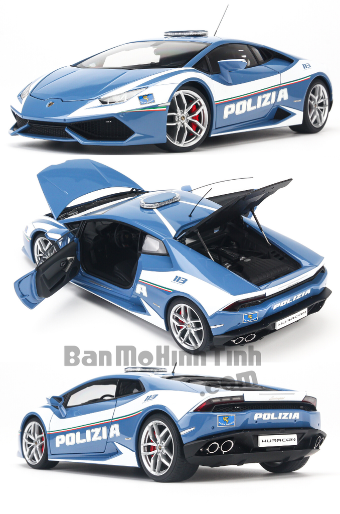 Mô hình siêu xe Lamborghini Huracan Police LP610-4 1:18 Autoart