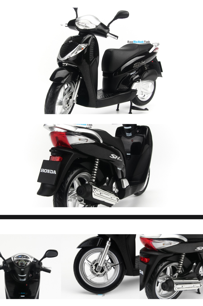 Mô hình xe máy Honda SH 125i 2007 1:12 Black Dealer chất lượng nhất việt nam