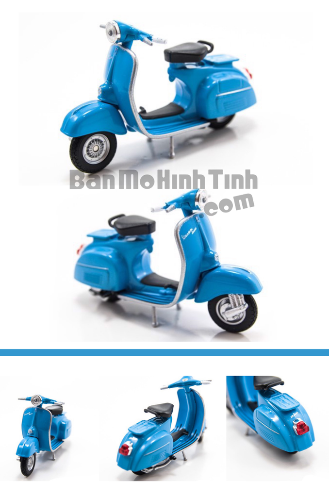 mô hình xe máy giá rẻ vespa 1970 150cc 1:18 welly blue